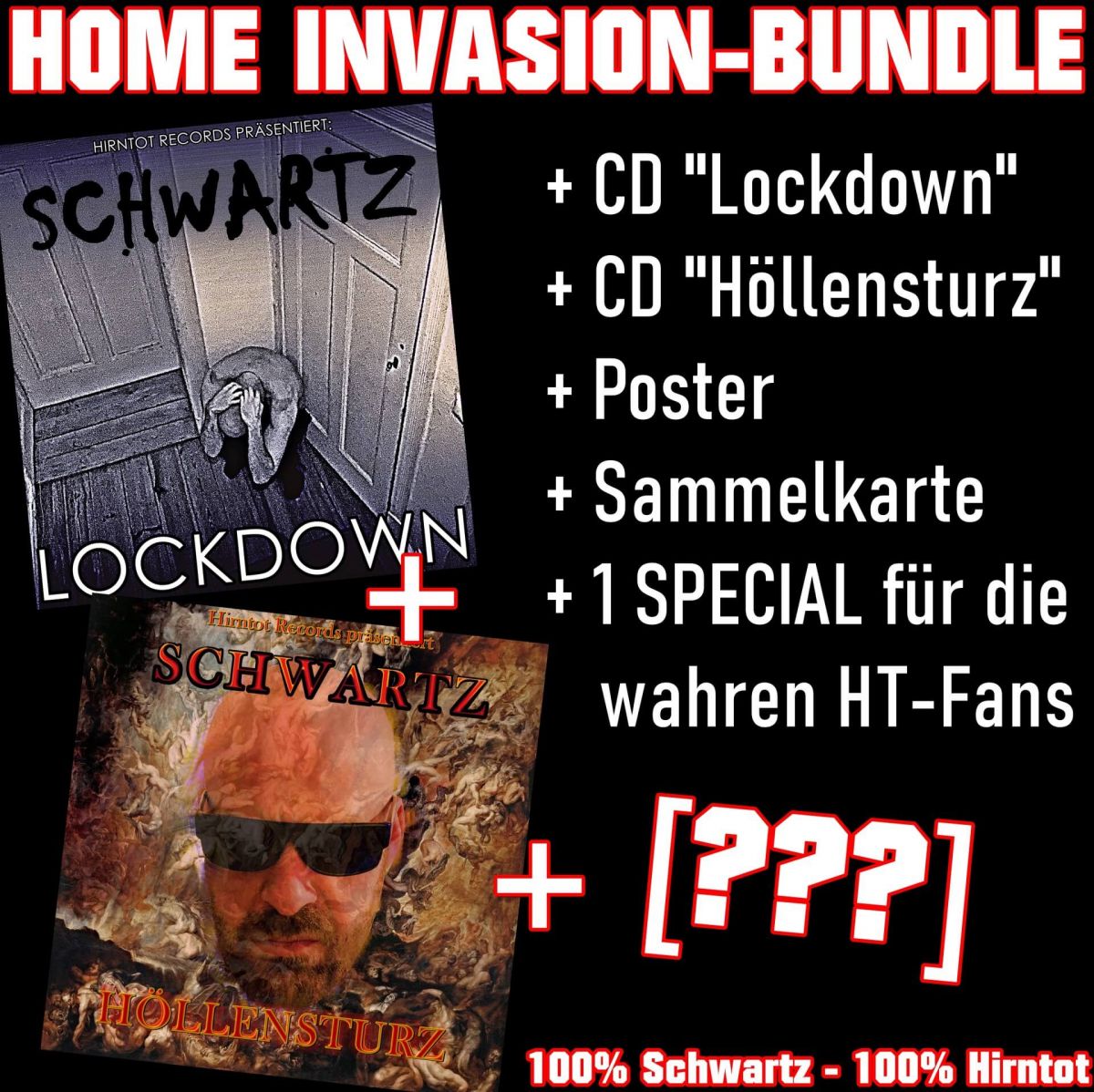 Ankündigung zum Home Invasion Bundle mit Auflistung der beiden CDs und der Goodies