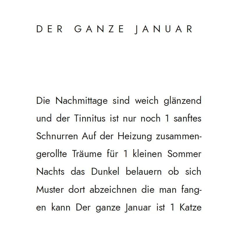 Schwartz Gedicht: Der ganze Januar